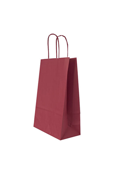 MC Micostore Χάρτινη τσάντα με στριφτή λαβή 18 x 8 x 22 εκ. παστέλ κόκκινο/λε...