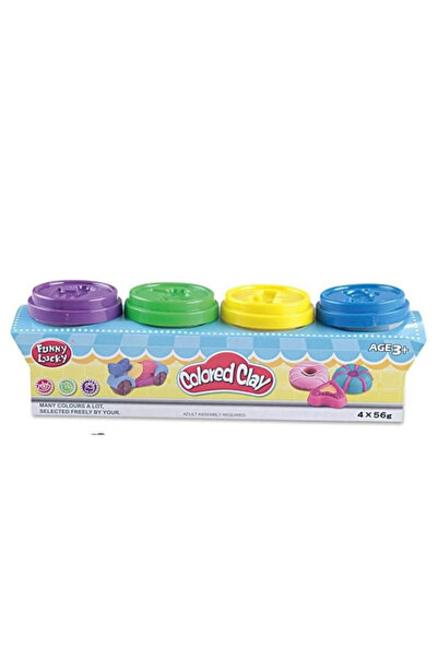 Krista Set de plastilină colorată cu ștampile și accesorii, 4 borcane