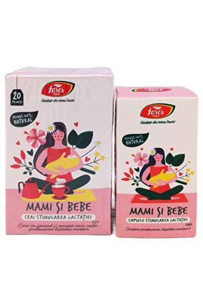 Fares Kit Stimularea lactatiei Mami&Bebe[60cps+ceai 20 plicuri] 2b
