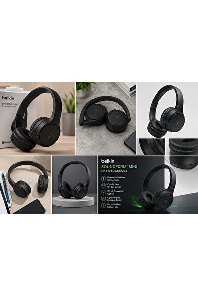 Belkin SoundForm Mini On-Ear Wireless Bluetooth Headphones, Black