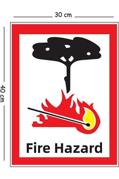 Mayeka Metal Fire Hazard 30X40 cm A3 Warning Work Safety Sign