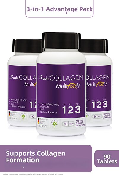 Suda Collagen كولاجين متعدد الأشكال من النوع 1 و2 و3، فيتامين سي، بيوتين، حمض...