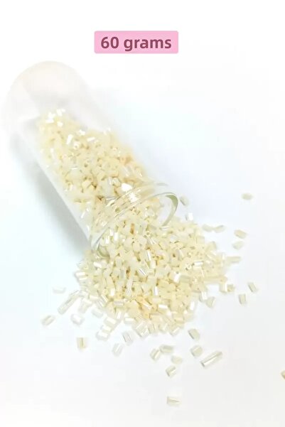 Mestore Cut Glass Beads 2mm - 60 Grams - Cream - Bnc384