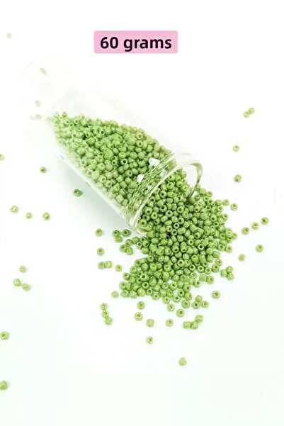 Mestore Bulk glass sand beads (11/0) 2 mm - 60 grams - light green - bnc038