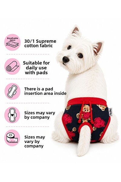 DOGİ&DOG Small Breed Sweety Bear Dog Menstrual Clothing Dog Outfit (1-10kg)