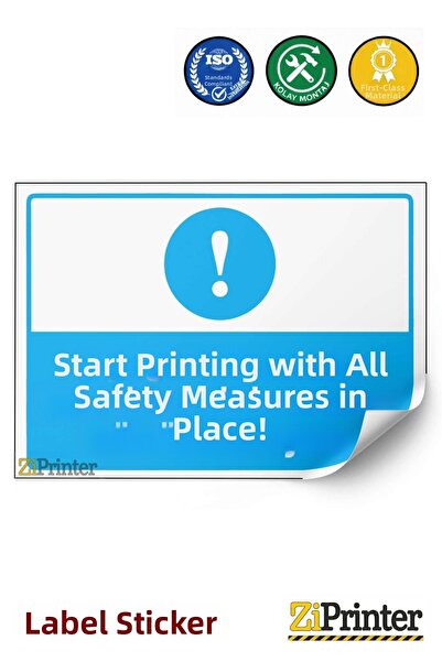 ZiPrinter Take All Safety Measures and Start Pouring! Isg Warning Sign Sticke...