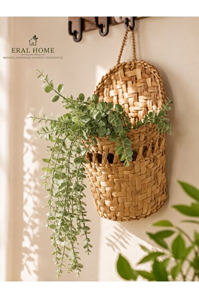 SS ERAL KOOP Hand Knitted Wall Flowerpot Wicker Decorative Hanging Organizer ...