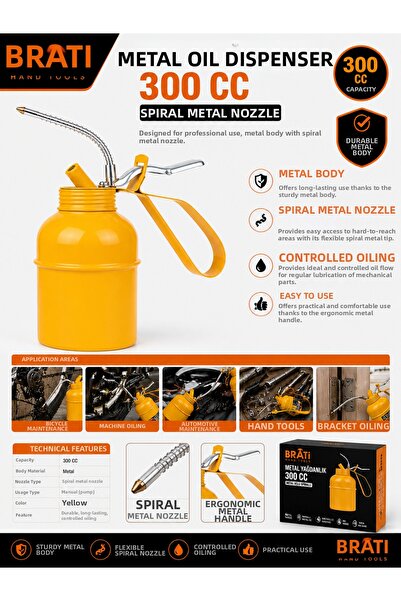 Generic Brand Metal Oil Pot 300 Cc with Metal Tip Spiral