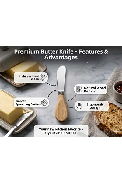LOVYCO Stainless Steel Butter Knife with Wooden Handle - Spatula for Spreadin...