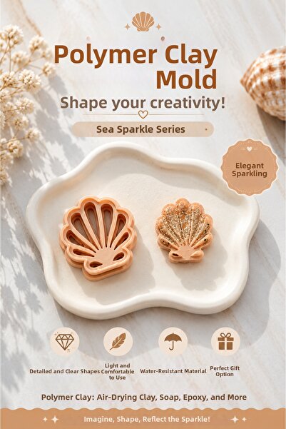 Muhcu Home Seashell Themed Polymer Clay Mold - Professional Mold