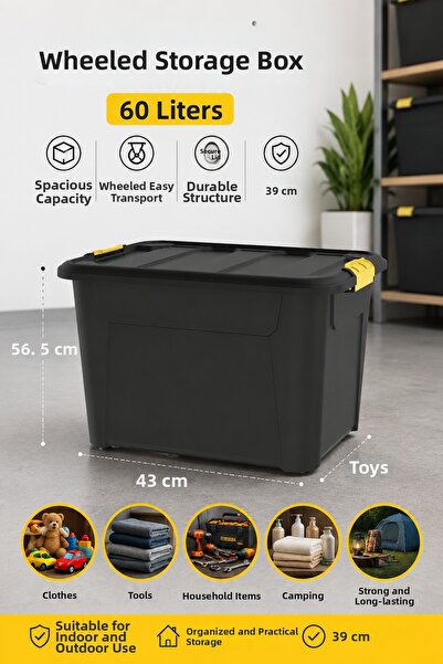 Melkan Home Large Storage Box with Lid 60 Liters – Multi-Purpose Storage and ...
