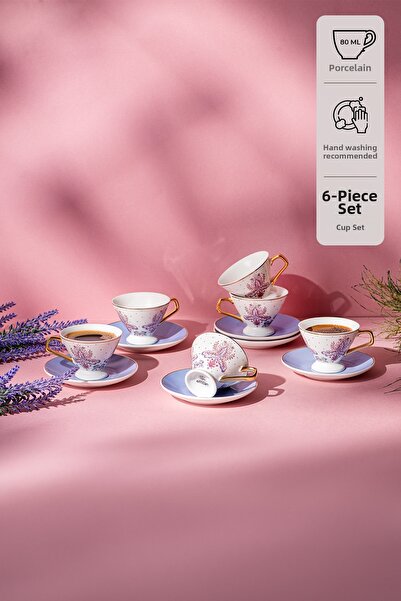 Emsan Arsel 6-Person New Bone Coffee Cup Set 80 ml