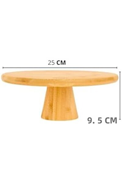 Yıldızan Nzr Beautestore Bamboo Round Cake and Pastry Serving Stand - 24 X 9....