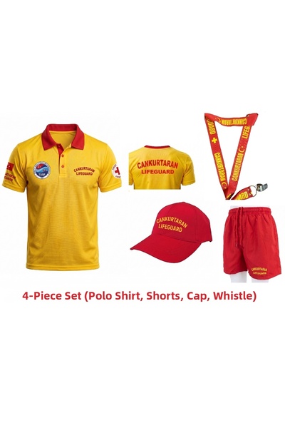 MARTEN Set3 Cankurtaran Lifeguard Logo 4-Piece Set Polo Collar Kappa Dry Touc...