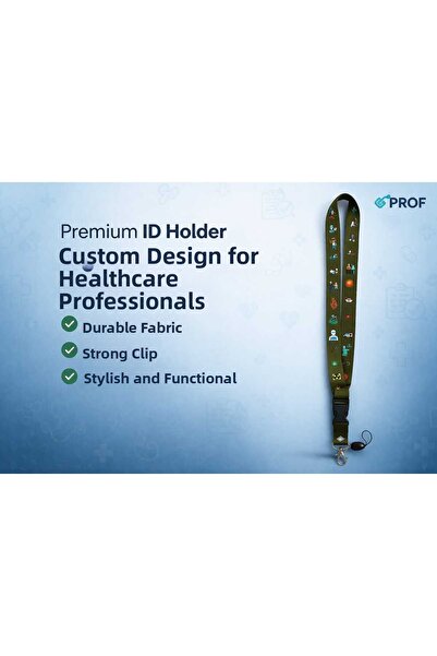 Prof . Premium Khaki Color Neck Strap Lanyard for Health Care Workers Id Card...