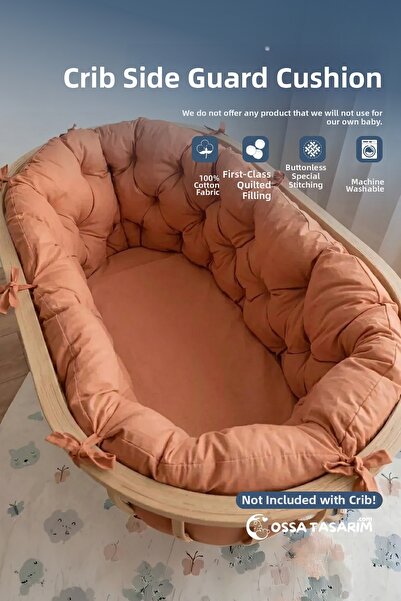 yasetex tasarım 100% Cotton Fabric Basket Edge Protection Cushion for Crib