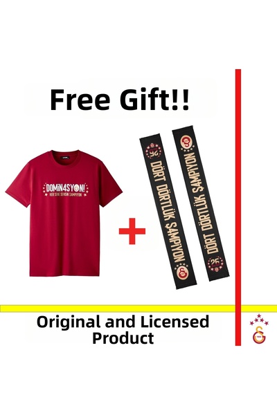 Galatasaray Licensed 2026 Championship Domination Red T-Shirt and 26 Champion...