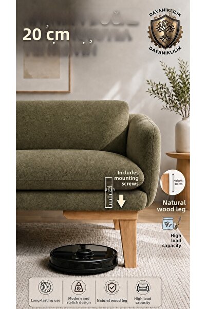 LEGORA WOOD DESIGN 20 cm Blunt Wooden Furniture Leg |   Gürgen Sofa, Couch, A...