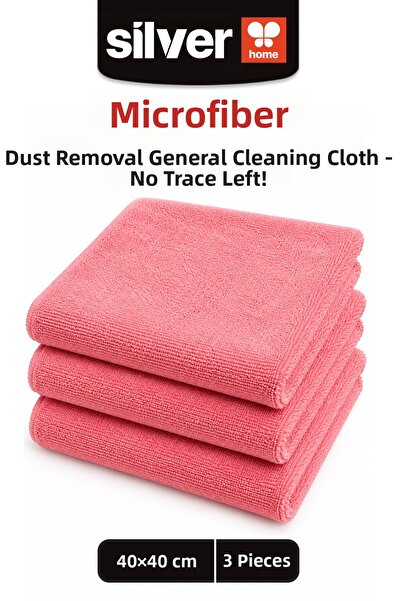 SİLVER HOME Premium Microfiber Cleaning Cloth 3-Pack 40X40 cm Super Absorbent...