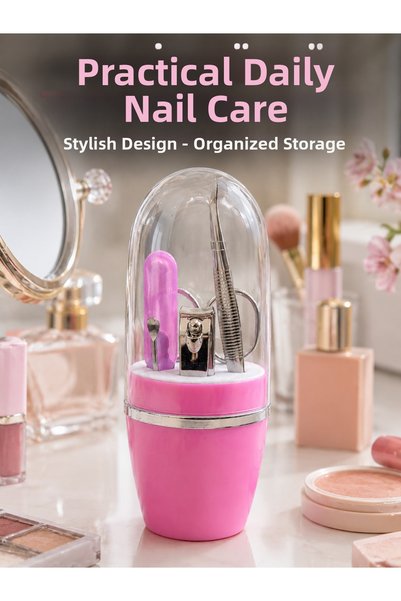 OEM Portable Manicure Set Pink Nail Care and Personal Care Kit