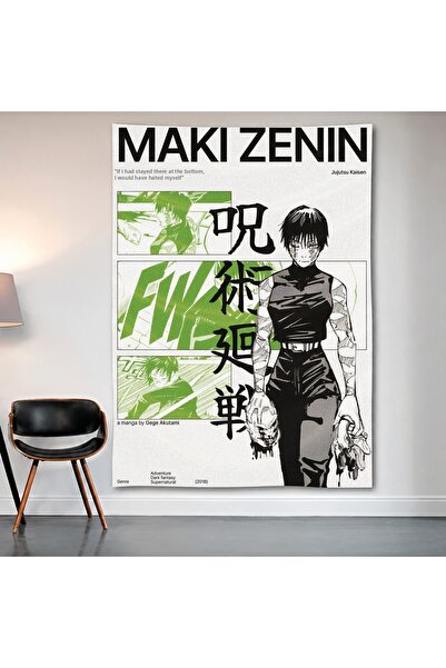 Geek Cultcha Maki Zenin Jujutsu Kaisen Wall Covering Wall Tapestry First Qual...
