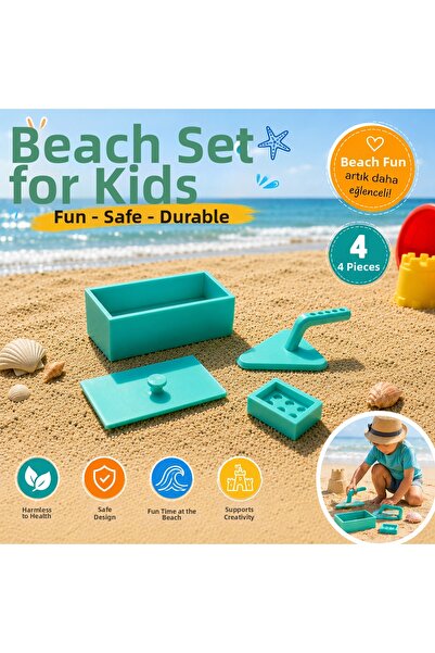 VOLOYAS 4-Piece Children's Beach Set – Sand Castle Building Set – Beach Toys ...
