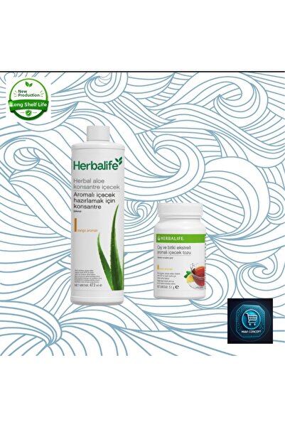 Herbalife مشروب الألوفيرا العشبي المركز بنكهة المانجو 473 مل + مسحوق مشروب بن...