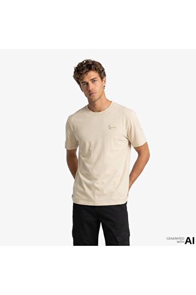 KARL KANI Slogan Boxy Men's Beige T-Shirt