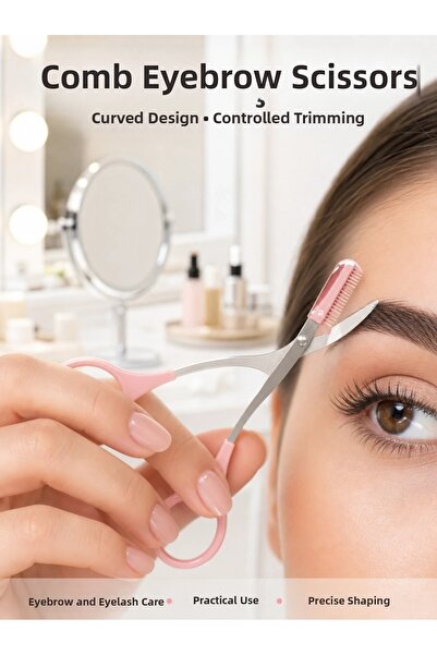 Epilons Curved Eyebrow Eyelash Trimmer Mustache Removal Eyebrow Scissors with...