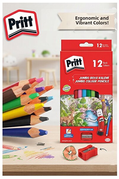 Artmaster 12 قلم تلوين جامبو جاف مثلث الشكل، عبوة واحدة من أقلام بريت السميكة...