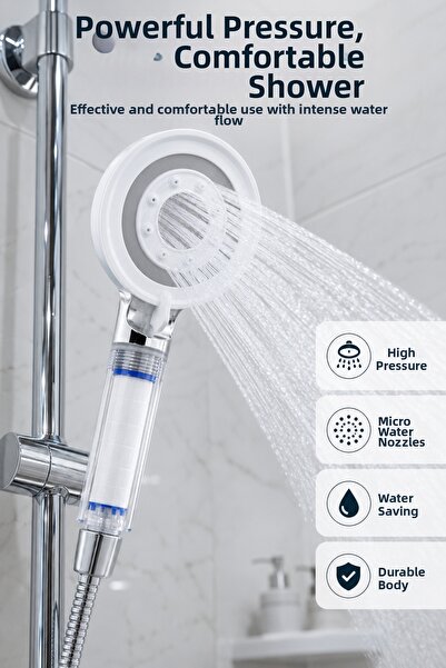 teknotrust Preminium Water Saving Filtered Shower Head High Pressure Modern S...