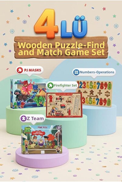 Tıfıl Toys مجموعة ألعاب تعليمية وممتعة تتكون من 4 ألغاز إطارية وغزازات قصصية ...