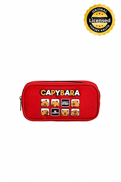 capybara Original Licensed Pencil Case – Zippered, Fabric, Large Capacity, Sc...