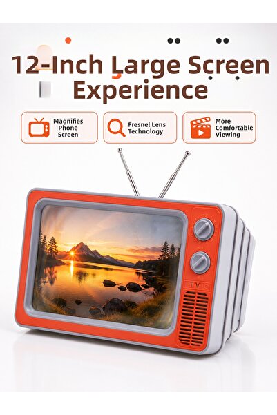 Generic Brand Phone Screen 3D Hd Lens Retro Tv Look Foldable Mobile Screen