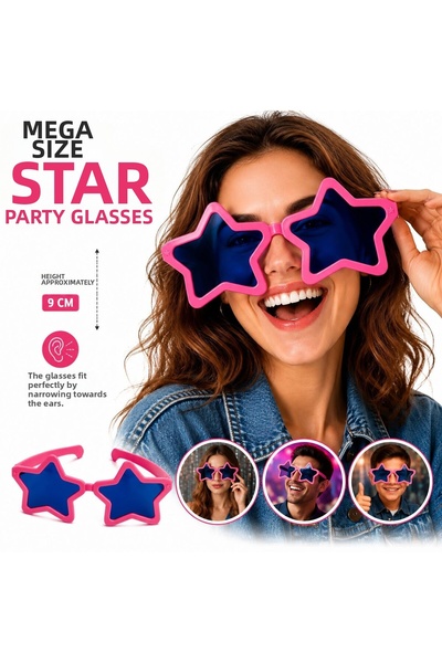 Lunaev Mega Tip Star Party Glasses Pink Color