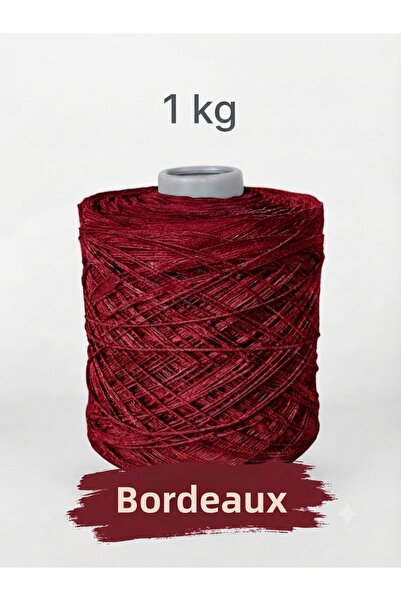 Bevella Macrame Cord 1 kg 2 mm Premium Fine Chain Cotton, Macrame Cord Burgun...