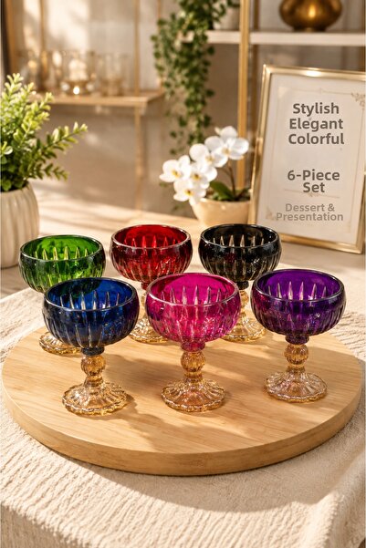 BLN HOME 6-Piece Colorful Turkish Delight Bowl and Presentation Bowl Set – Gl...