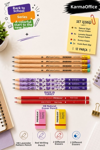 Faber Castell مجموعة أقلام الرصاص كارما أوفيس للعودة إلى المدرسة - 8 |   12 ق...