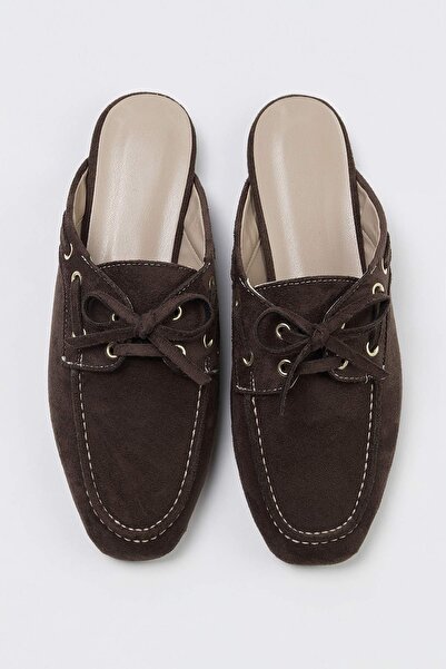 TRENDYOL SHOES Тъмнокафяв дамски мокасин TAKSS26LA00015