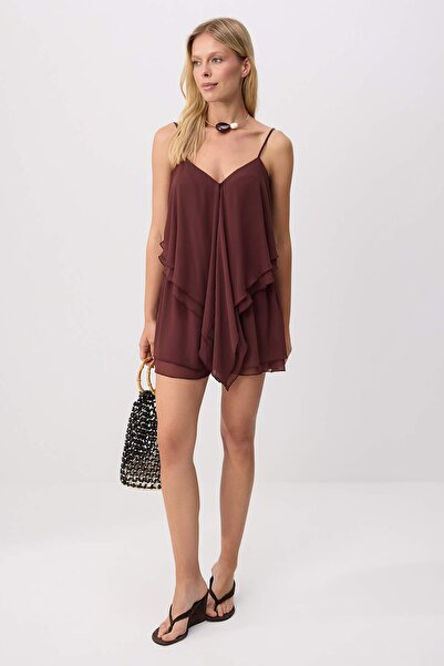 Trendyol Collection Brown Wide-Leg Jumpsuit Twoss26Tu00042