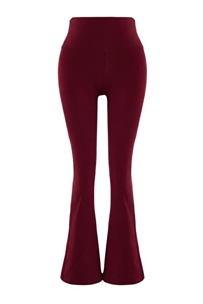 Trendyol Collection Burgundy Brushed Scuba Leggings Sports Leggings Thmss26Ty...