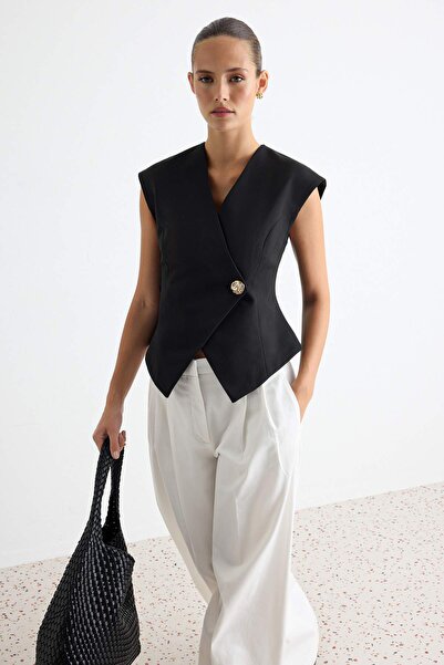 Trendyol Collection Black Regular Vest Twoaw27Ye00034