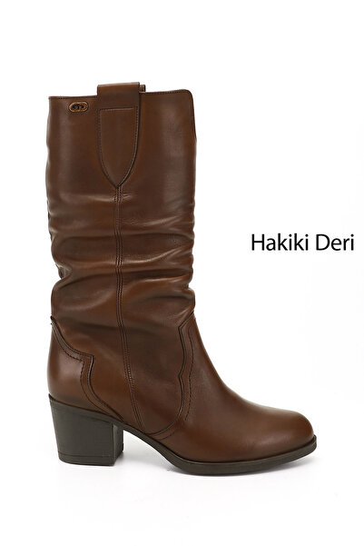 GÖNDERİ(R) Γυναικείες / Κορίτσια Καφέ Αντίκες Γνήσιες Δερμάτινες Μπότες με Χο...