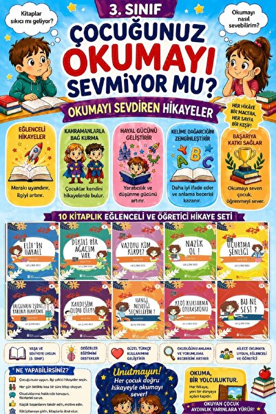 Ata Yayıncılık 3.Sınıf Okumayı Sevdiren 10 lu Hikaye Seti 13 (64 sayfa)