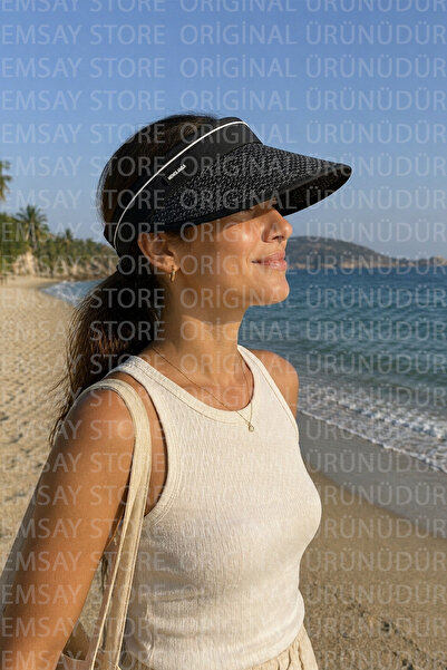 Emsay Store Pălărie cu vizor de lux One BLACK Beach Premium, cu o lățime de 1...