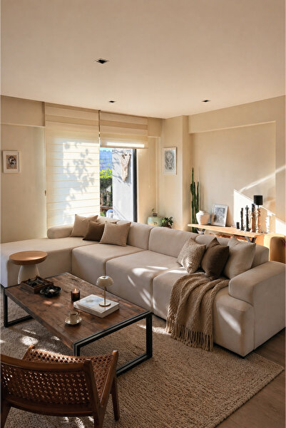 S Home Design Concept Molly Köşe Koltuk 4 Modül Sol Köşe, Yönsüz Kadife 370x1...
