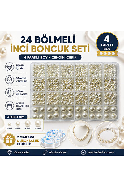 By MO Accessories Κιτ κατασκευής κοσμημάτων με μαργαριταρένια χάντρες 4 μεγεθ...