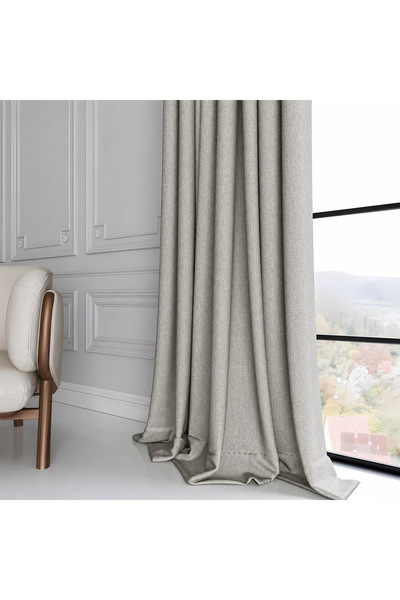 MebelPort Curtain Λινό Φοντούλι Κατάλληλο για ρουστίκ και κορνίζα Επίπεδη εντολή