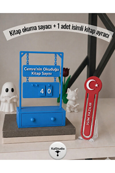 Kal Studio Kişiye Özel Kitap Okuma Sayacı-İsimli Kitap Takip Panosu
