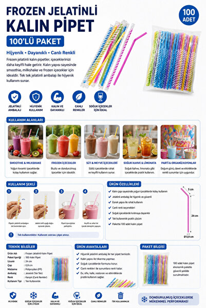 Frozen Jelatinli Kalın Pipet 100'lü